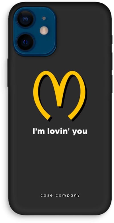 Case Company® - Hoesje geschikt voor iPhone 12 mini hoesje - I'm lovin' you - Biologisch Afbreekbaar Telefoonhoesje - Bescherming alle Kanten en Schermrand