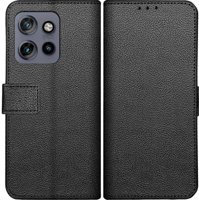 Just in Case hoesje geschikt voor Motorola Edge 50 Neo Hoesje met Pasjeshouder - Bookcase Classic - Zwart