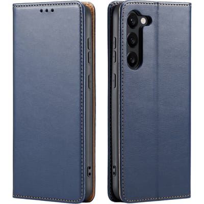 Fierre Shann Samsung Galaxy S24 Plus Slim Wallet Hoesje Blauw