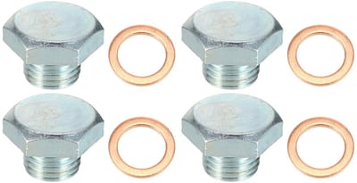 Dailygoods- Olieaflaatplug M14x1.5 - Set van 4 - Staal - Zilverkleurig - OE Nummer 94027565 - Afmeting 16x24mm - Aflaatplug