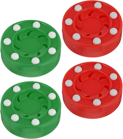 Hockey Pucks - Sport Pucks - Vaardigheid Verbeteren - Lichtgevend Ontwerp - 4 Stuks 7.5cm - Diverse Kleuren