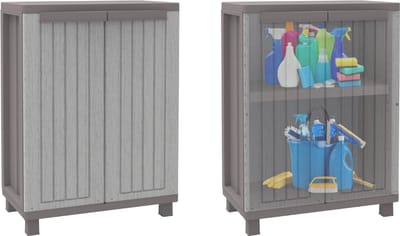 MKSS® Tuinkast - Tuinkist - Tuinkasten voor Buiten - Tuinberging - Kunststof - 70x40x100cm - Grijs