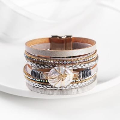39 Stijl Handgemaakte Echt Leer Dames Armband Voor Vrouwen Bedelarmband Wikkelarmband gray