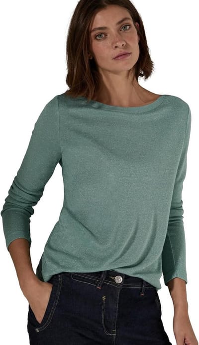 Glitter T-Shirt Salvia Groen Dames Oversized XL