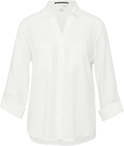 Viscose Blouse Met Opgerolde Mouwen Dames QS