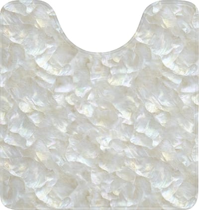 WC mat met uitsparing 55x60 cm - Antislip - Parelmoerglans - Wit - Schelp - Toiletmat met uitsnijding - Vloermat - Douchemat - Toilet tapijt - Toiletmatten