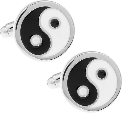 Amanto Manchetknopen Aslan - 316L Staal - Yin-Yan - ∅16mm