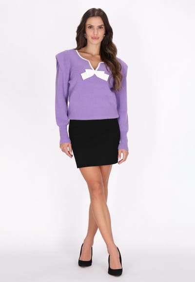 Faina Jumper Dames Lavendel wit