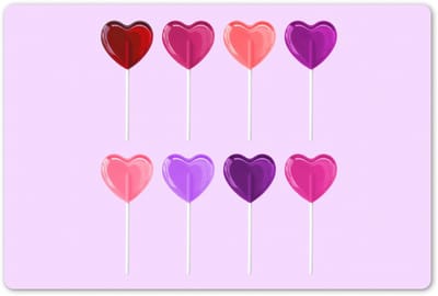 Placemats 45x30 cm - Placemat kunststof - 1 stuk - Lolly - Hart - Roze - Snoep - Borden onderleggers - Decoratie voor op tafel - Keuken tafeldecoratie accessoires - Vinyl onderlegger - Tafelversiering