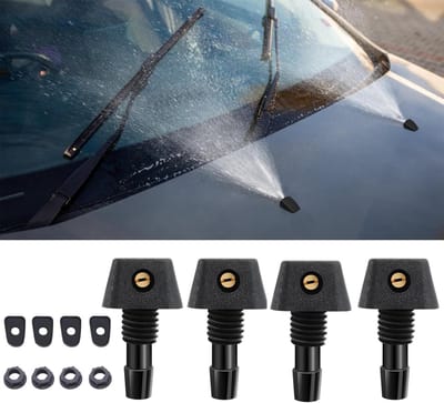 Set van 4 Universele Ruitensproeiers, Kunststof Spuitmonden voor Auto's, Geschikt voor de meeste voertuigen en eenvoudig te installeren