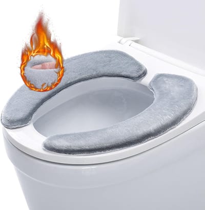 Toiletbrilhoezen, Wasbare Wc-Hoes, Badkamer Toiletbril Closestool Wasbare Zachte Warmer Mat Cover Pad Kussenhoes, Wasbaar En Herbruikbaar, Geschikt Voor Gezinnen, Hotels (Grijs)