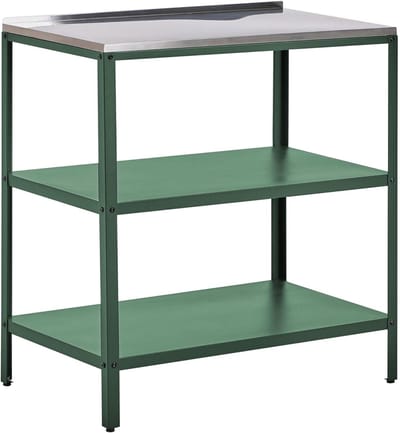 Tuinkeuken Eiland - Buitenkeuken Tafel - Buiten Koken - Roestvrij Staal Werkblad - 80x50x90 cm - Groen