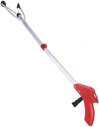 longziming -Afvalgrijper 80 cm – Metaal en Kunststof – Inklapbaar en Ergonomisch – Antislip Handgreep – Rood – 1 Stuk