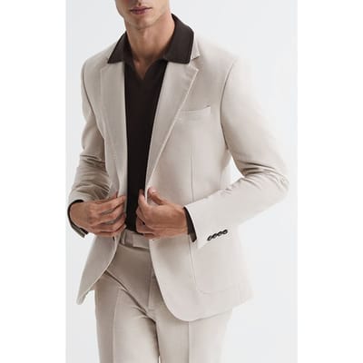 Reiss Spark-sb Blazer Stone Blazer Size: 36 | Blazers Outlet | Heren | Beige
