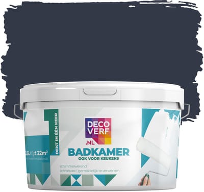 Decoverf badkamer verf nachtblauw, 2.5L