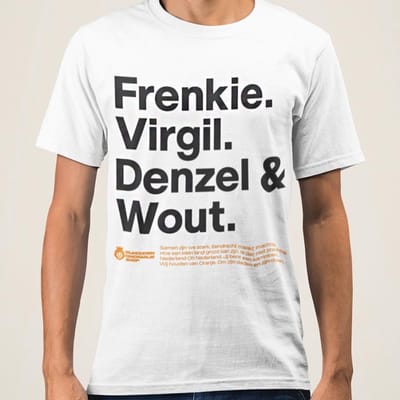 Wit WK-EK Front T-shirt Frenkie, Virgil, Denzel & Wout XS