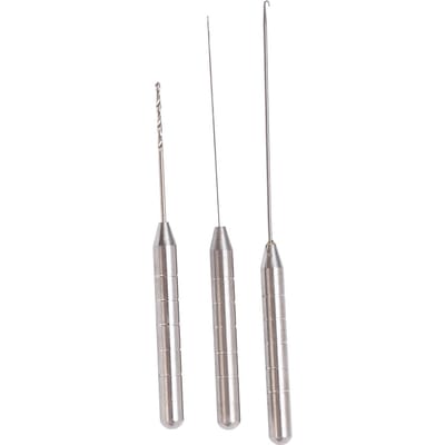 Vismolen Naald Set 3 in 1 Combo Set Aluminiumlegering Karper Vis Boor Tackle Rigging Gereedschap Kit gray