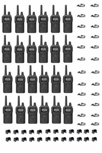 Set van 24 Kenwood PKT-300 ProTalk XLS IP52 PMR446 mini portofoons en D-shape oortje