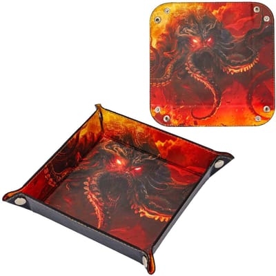 HOT Games dobbelbak PVC Kraken rood 16 cm dobbelspel accessoire.