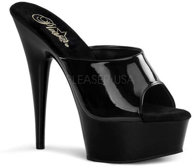 Pleaser - DELIGHT-601 Muiltjes - Paaldans schoenen - 44 Shoes - Zwart