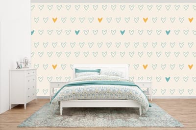 Behang - Fotobehang Minimalisme - Patroon - Baby - Hart - Breedte 500 cm x hoogte 280 cm