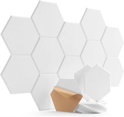Akoestische Panelen - Geluidsisolatie Platen - Geluidsverbetering Kamer - Hoge Dichtheid - 12 Stuks 30x35cm - Wit