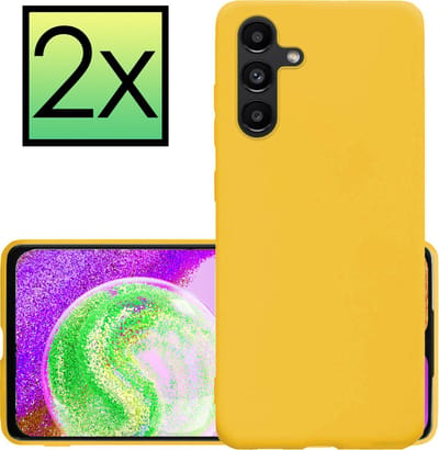 Hoesje - 2 Stuks - Geschikt voor Samsung Galaxy A04s - Sterk & Shockproof - Case Siliconen - Back Cover - Telefoon Hoes - Geel