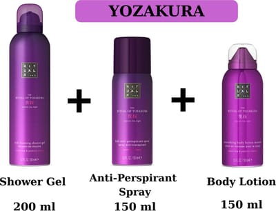 Rituals - Yozakura - Combi Set - Shower Gel 200 ml + Body Lotion Mousse 150 ml + Anti-Perspirant Spray 150 ml - Doucheschuim - Douchegel