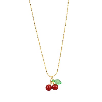 Marama Damesketting Cherry Goud - damesketting - sieraden - goudkleurig - kers - verstelbaar - luxe geschenkverpakking