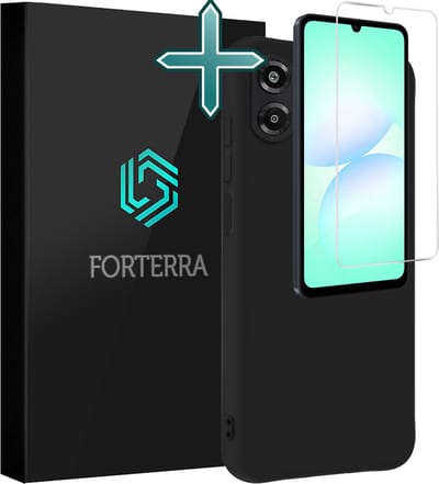 Hoesje Met Screenprotector - Geschikt voor Samsung Galaxy A07 - Sterk & Shockproof - Telefoon Hoes - Back Cover - Siliconen Case - Zwart