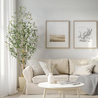 6FT kunstmatige olijfboom - hoge kunstmatige olijfboom met realistische stam, bladeren en vruchten, vormgesnoeide plant in pot met gedroogd mos - voor decoratie in de woonkamer of thuiskantoor