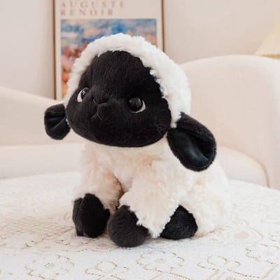 Nieuwste Schaap Ollie Poppenkussen Kawaii Knuffel Pluche Speelgoedpop Cartoon Anime Geschikt voor Verjaardagscadeau voor Kinderen Poppen Kerst black
