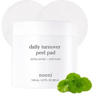 Nooni Glycolzuur Pads 145ml(80st)| AHA(Glycolzuur, Melkzuur), Poriënverzorging Controle, Exfolieert Mee-eters, Vermindert Fijne Lijnen Met Panthenol white