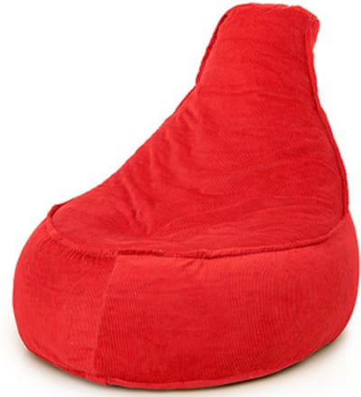 Parya Stoel Zitzak Ribstof - Zitzakfauteuil - Woonkamerzitzak - Poef – Rood – 320 Liter – Voor Binnen