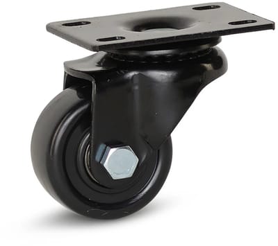 Zwart nylon zwenkwiel met topplaat - 50mm - 150kg