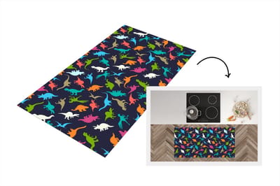 Keukenloper - Loper keuken - Patronen - Dino - Kleuren - 120x60 cm - Keukenloper vinyl
