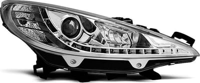 Koplampen - Peugeot 207 05/2006-06/2012 - DRL - chroom