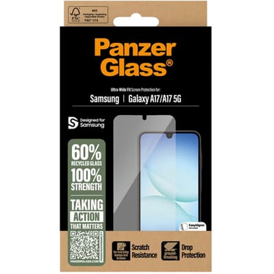 PANZERGLASS - Screen Protector Samsung Galaxy A17 5G Ultra-Wide Fit w PG63856 Screenprotector (glas) Samsung Galaxy A17, Galaxy A17 5G 1 stuk(s)
