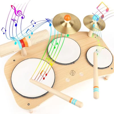 Equivera Kinder Drumstel - Drumstel voor Kinderen - Muziekinstrumenten - Kinderspeelgoed - Speelgoed Drumstel - Kinder Trommel - Kinder Drumstel Speelgoed - Kinderdrumstel - Peuter Drumstel - Cadeautip voor uw kind!