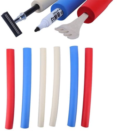 Allecto - Schuimrubberen slang - Handgrepen - Zacht en duurzaam - Rood, blauw en geel - Geschikt voor ouderen en gehandicapten - 6 stuks