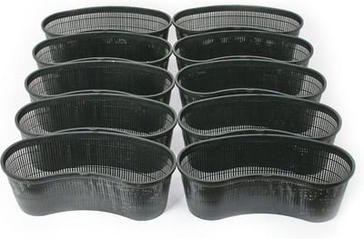 Plantenmanden Set - Vijvermanden Kweekpotten - Vijverbeheer Planten - Voorkomt Verspreiding - 10 Stuks 45cm - Zwart
