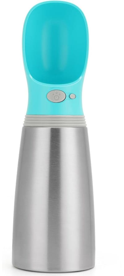 Ynkkvre - Drinkfles Hond -Draagbare Hond Waterfles - Roestvrij Staal Fles - 700ml Met Siliconen Drinkbak En Leckagevrije Dichting - 1 - Voor Wandelingen En Outdoor Activiteiten Blauw