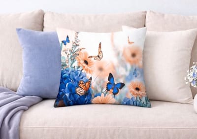Butterfly Dreams Collection Kussenhoes - Vlinders - Bloemen - Sierkussenhoes - 45x45 cm