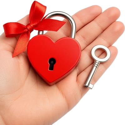 Liefdesslot Hartje I Hartjesslot I Hartjes Slot | Hangslot | Hart | Met Sleutel I Valentijn I & Moederdag Cadeau I