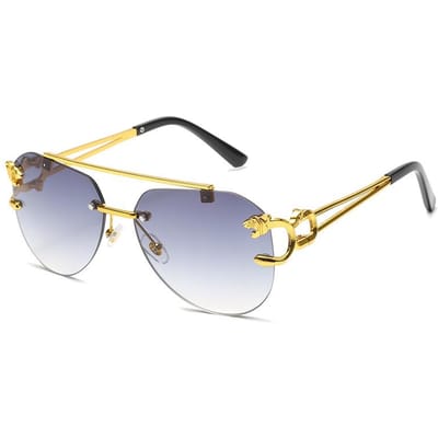 Nieuwe Randloze Zonnebril Pilot Mode Metalen Montuur Dames Heren Grote Ronde Zonnebril voor Vrouw Man Verloop Reizen Oculos MULTI