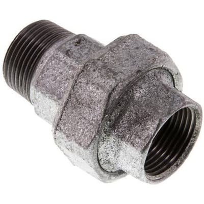 Rp 1'' x R 1'' F/M Verzinkt Gietijzeren Borstnippel 3-delig met Conische afdichting 25 Bar