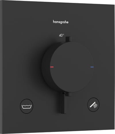 hansgrohe Ecostat Comfort E - Inbouwthermostaat - Ecostat thermostaat - Zekerheidscombinatie EN1717 - 2 functies - Mat Zwart