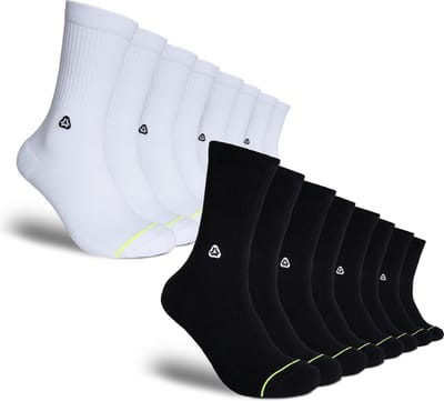 FLINCK Pro Sportsokken Essentials (8-Pack) Zwart en Wit - Maat 36-38 - Naadloos & Ademend – Voor CrossFit, Hardlopen, Fitness & Hyrox