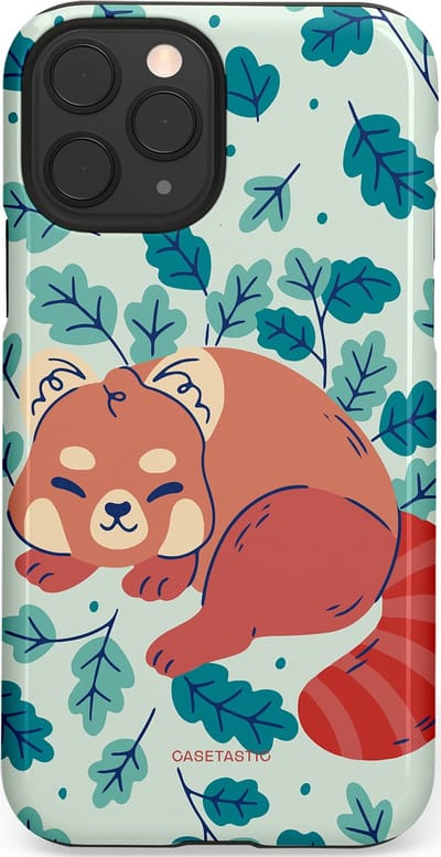 Casetastic Hoesje Geschikt voor Apple iPhone 11 Pro - Stijlvolle Beschermende Duo-layer Case - Rode panda avonturen