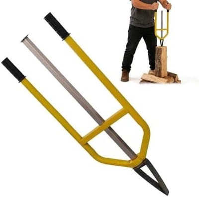Handmatige houtkloofmachine, draagbare houtbreker met mangaanstalen blad, zwaartekrachtaangedreven houtbijl voor kamperen, open haard en buitengebruik